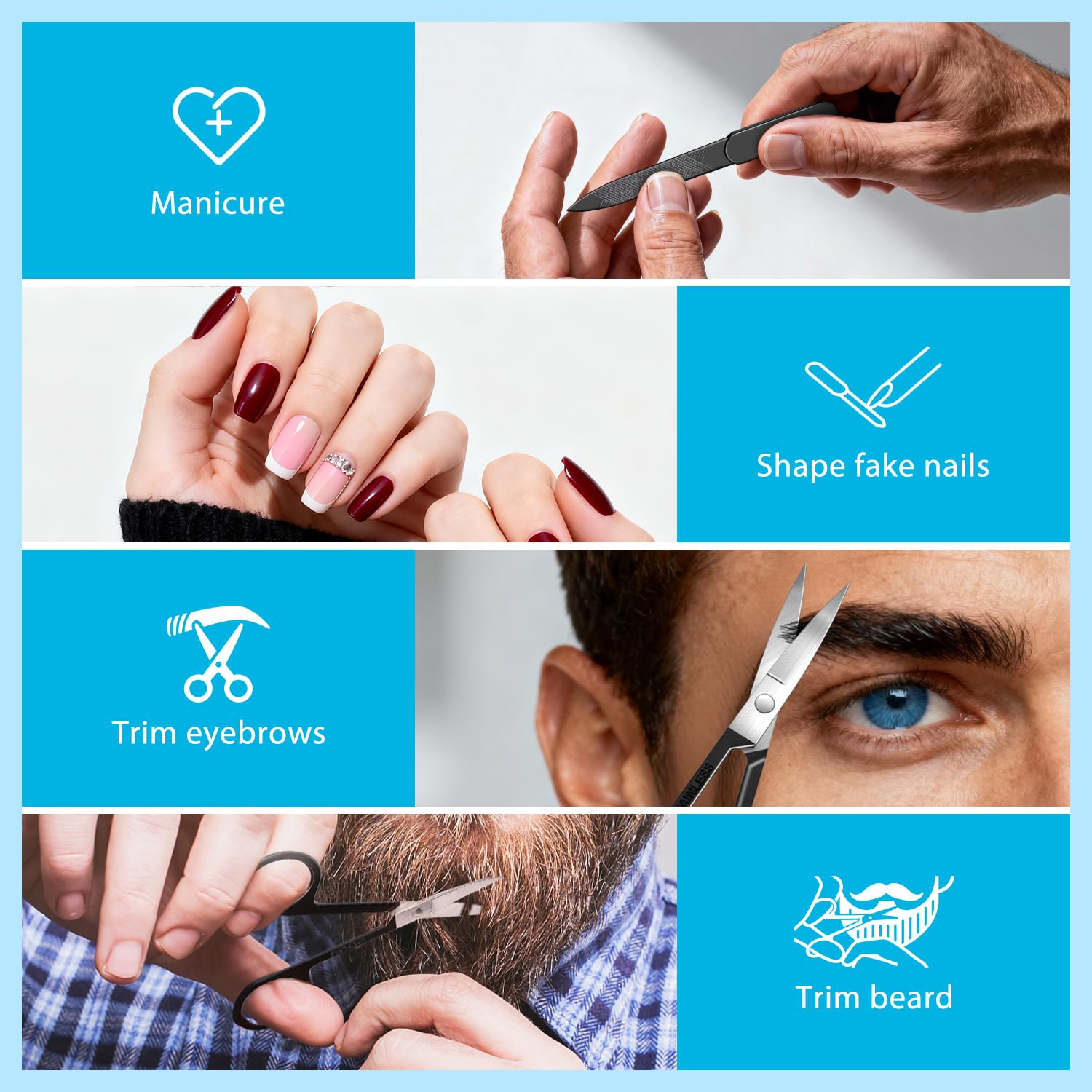 MORGLES tweezers with comb attachment for safe nail care