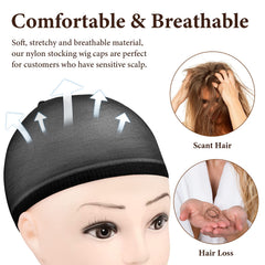 MORGLES wide elastic-band wig cap ensures a secure fit