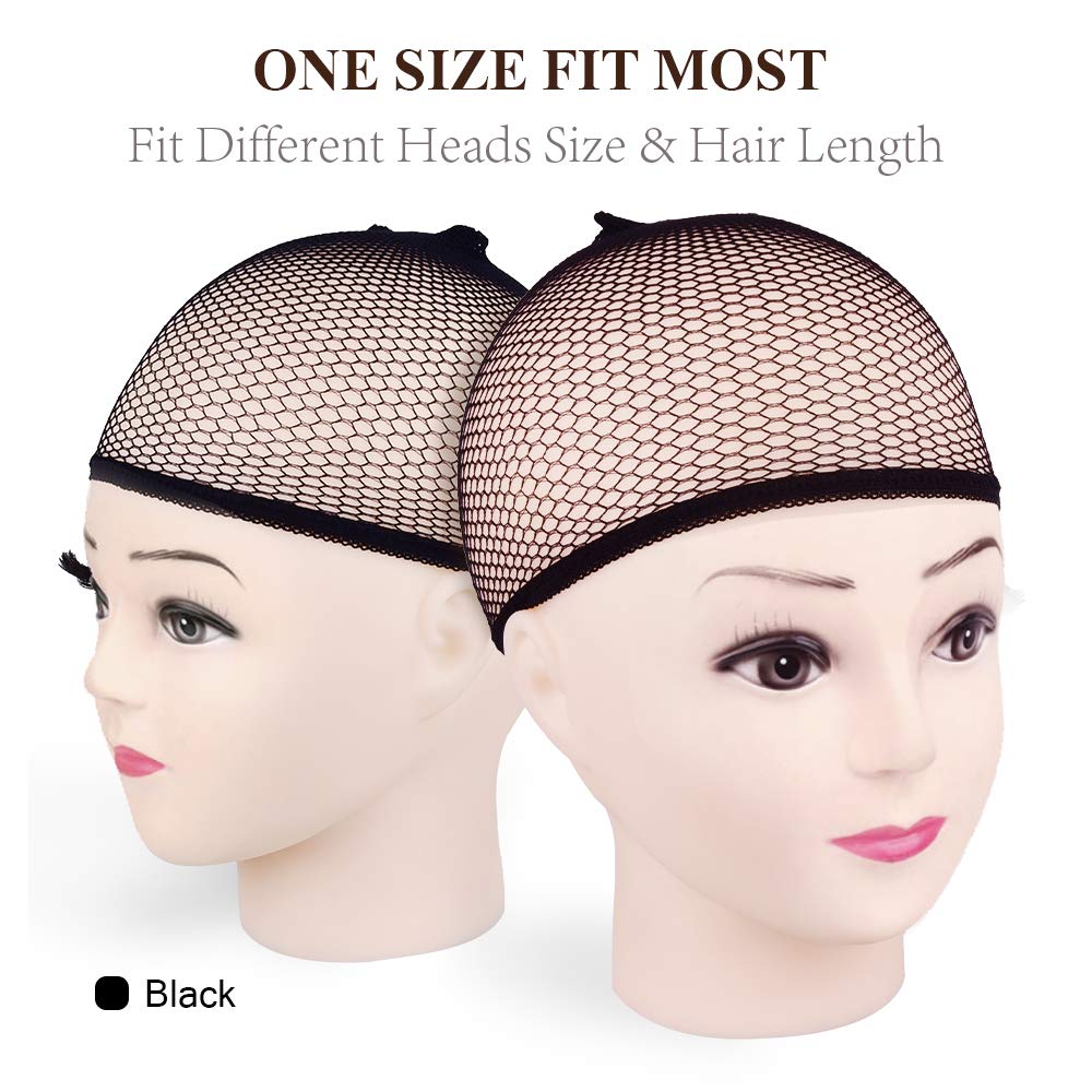MORGLES black mesh wig cap close-up shows breathable material for all-day use.