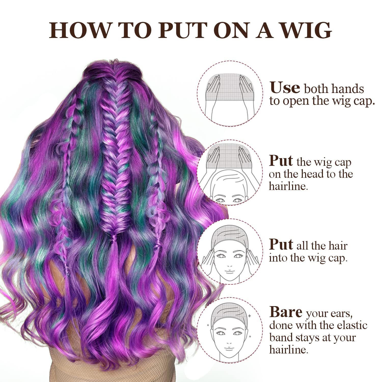 MORGLES wig cap ideal for Halloween looks and cosplay