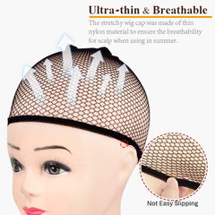MORGLES wig cap with stretch fit maintains natural look and hold.