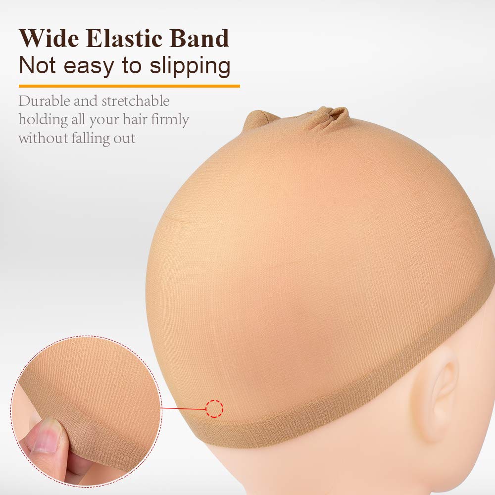 MORGLES wig cap wide elastic band prevents slipping for secure styling