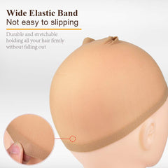 MORGLES wig cap wide elastic band prevents slipping for secure styling