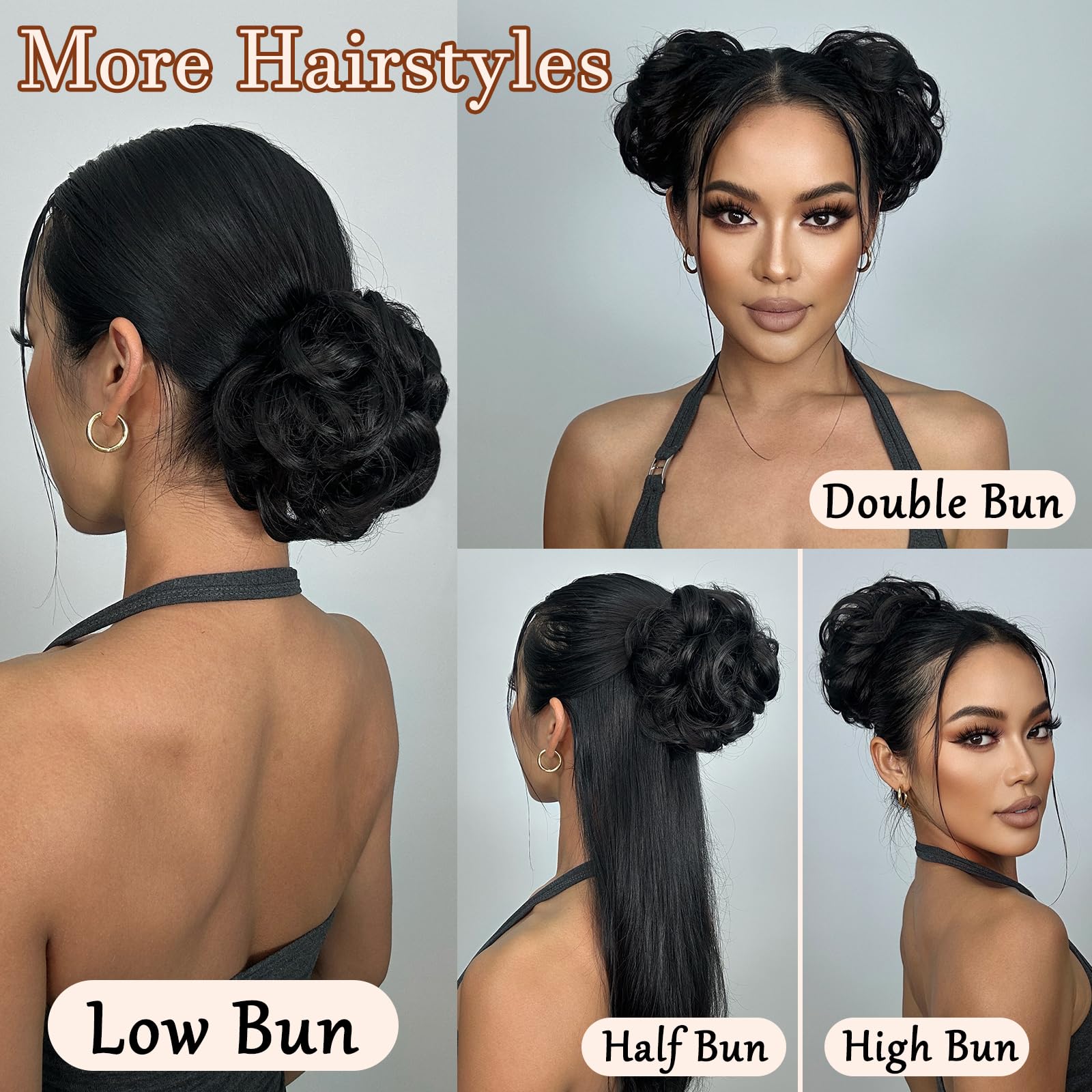Morica easy-fit elastic bun extension secures comfortably.