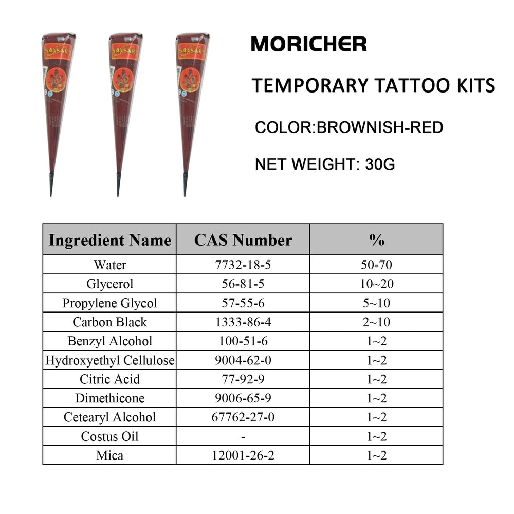 Moricher henna de secado uniforme para resultados duraderos.