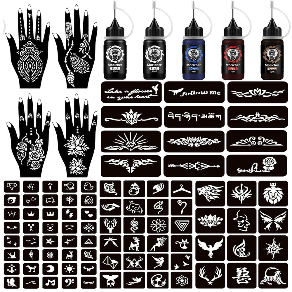 Moricher Henna Tattoo Kit en caja, lista para regalo y fiestas.