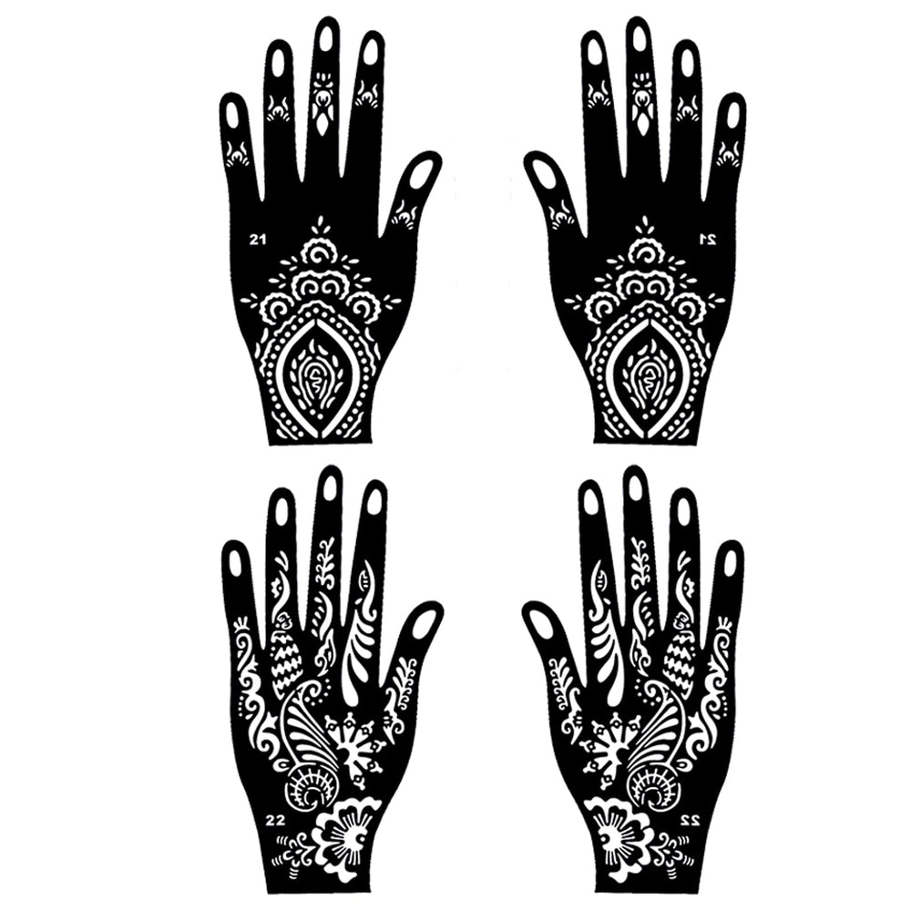 Moricher plantillas de manos para henna, facilitan diseños creativos en casa.