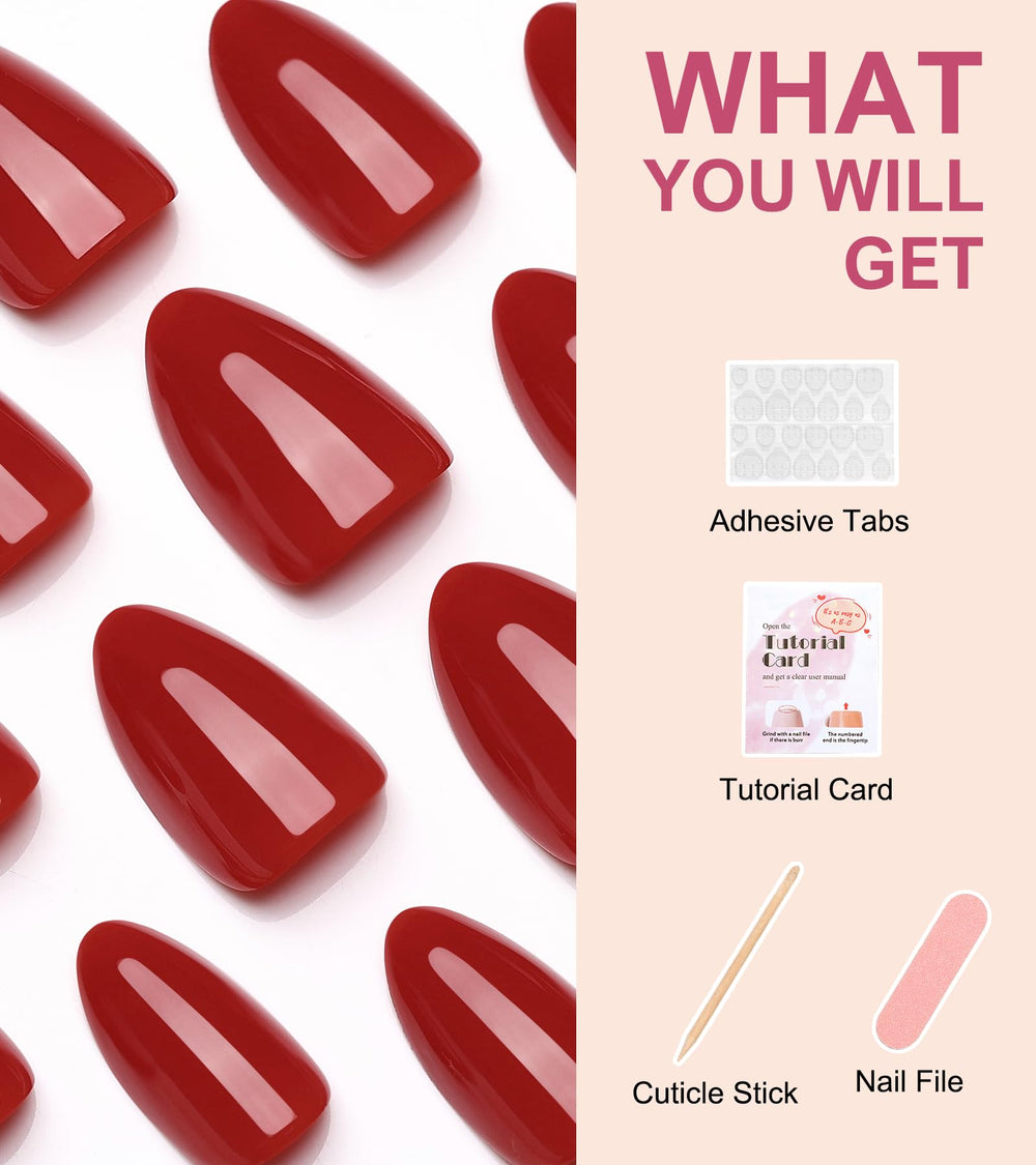 Morily glossy acrylic nails with sturdy salon finish