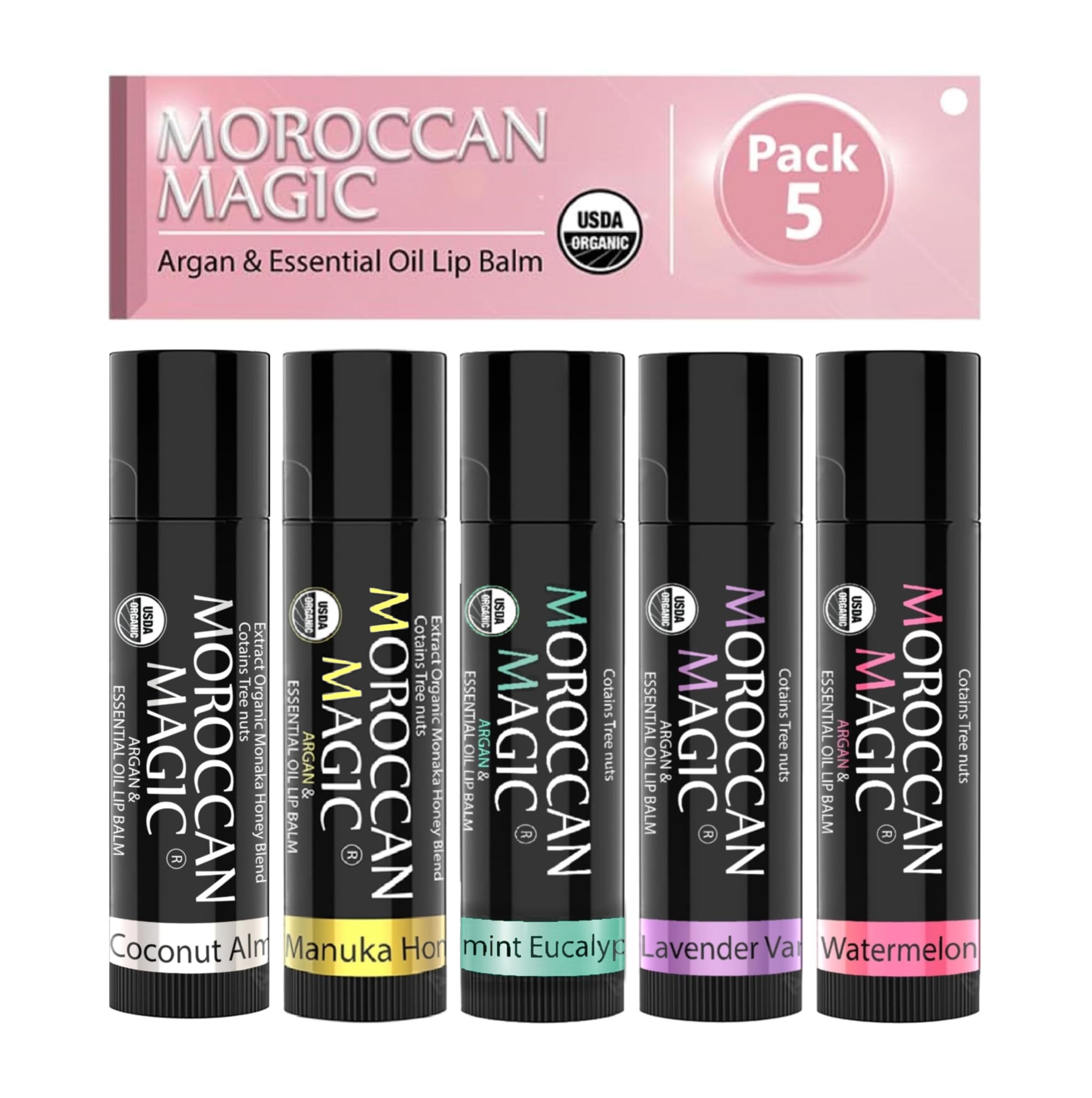 Moroccan Magic Balsamo Labial Set 5 Piezas: empaque regalo atractivo.