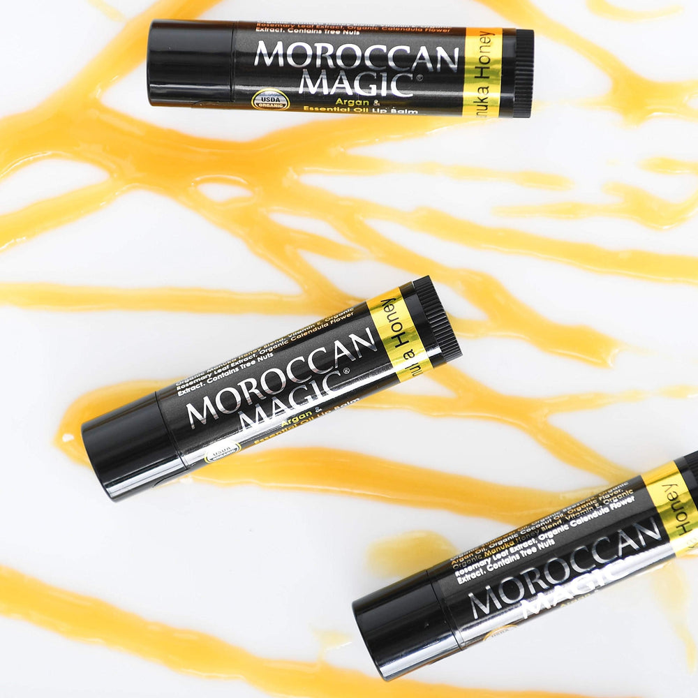 Clean packaging and branding from Moroccan Magic highlight pure ingredients.