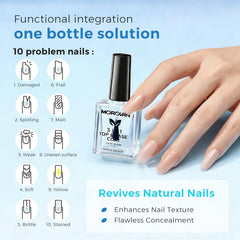 Morovan Base Coat clear top coat close-up highlighting quick-dry shine