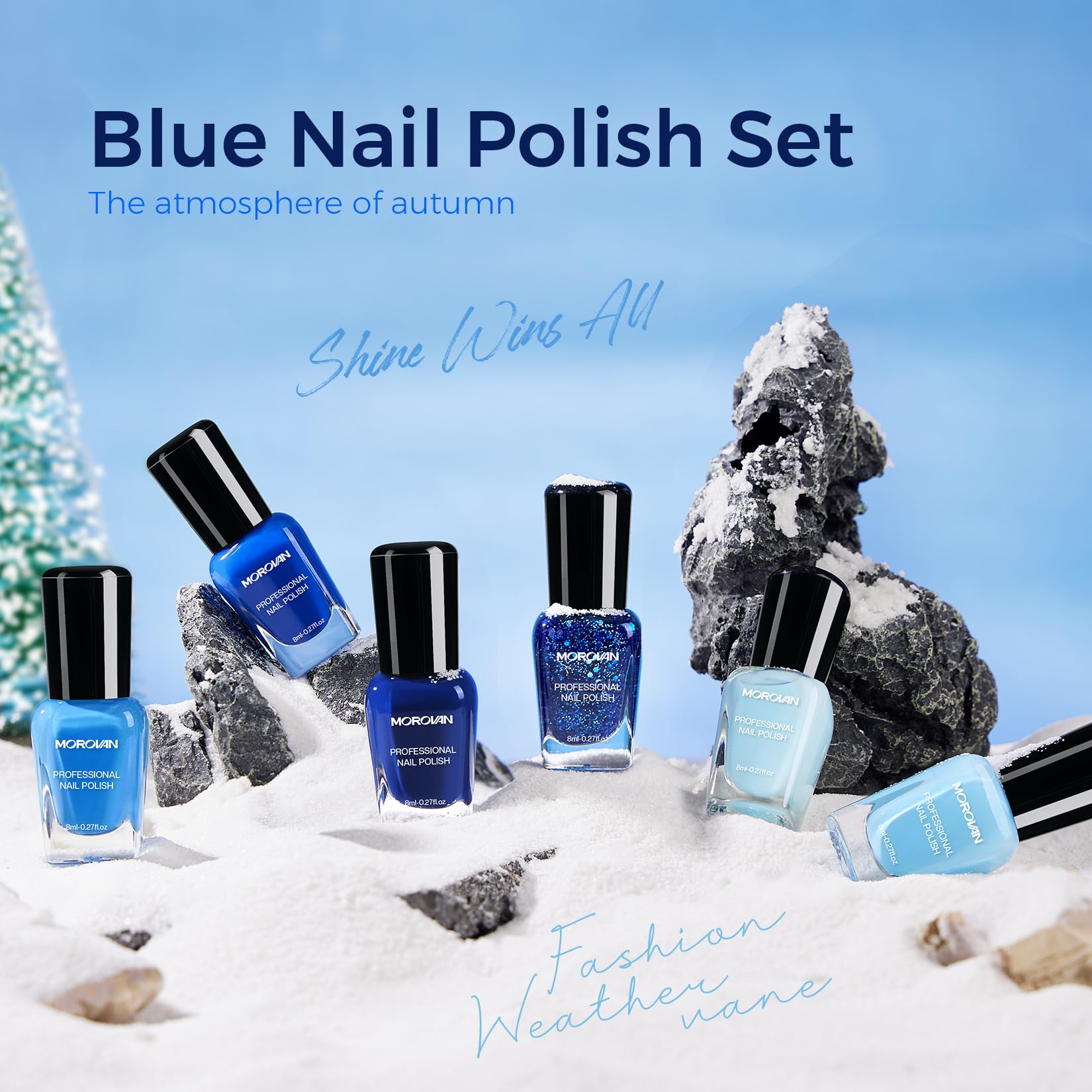 Morovan blue polish quick-dry formula speeds up manicures