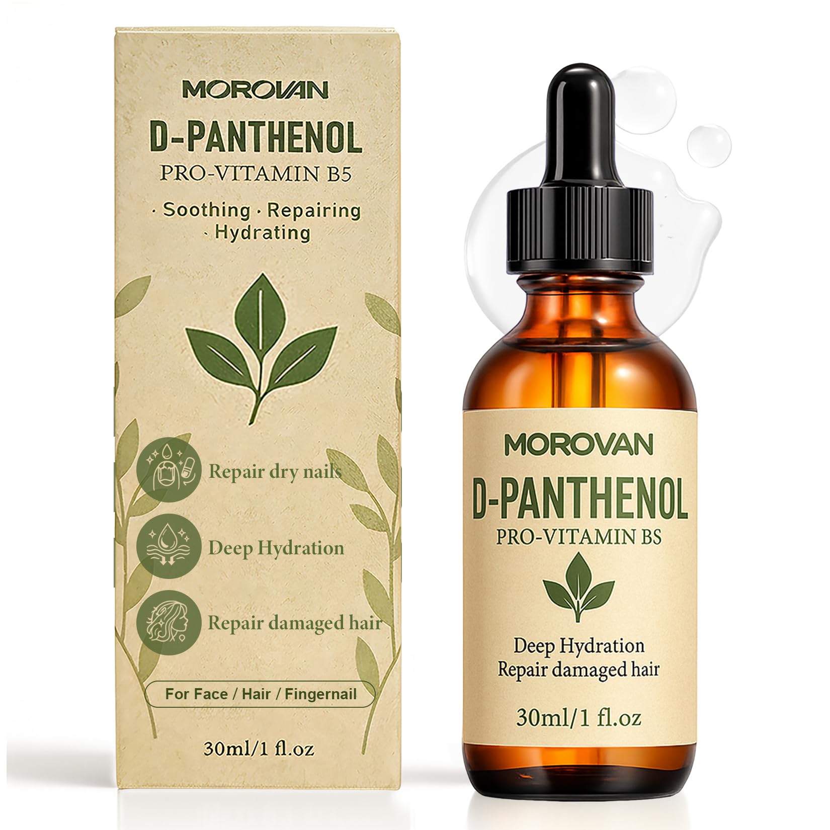 Morovan D-Pantenol Líquido en botella, hidrata piel y sirve para mezclas personalizadas.