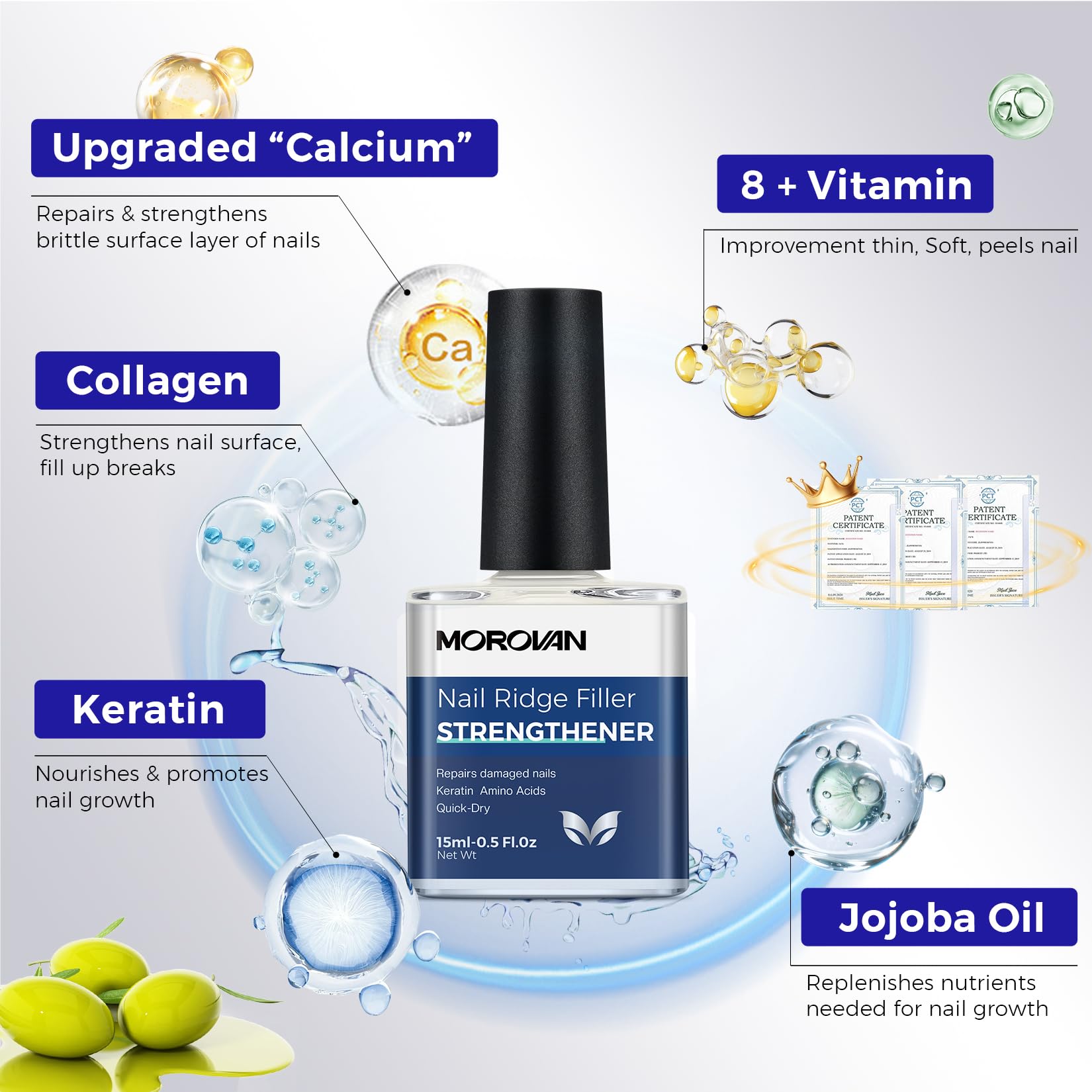Morovan-discoloration-reduction helps prevent yellowing for a cleaner nail look.