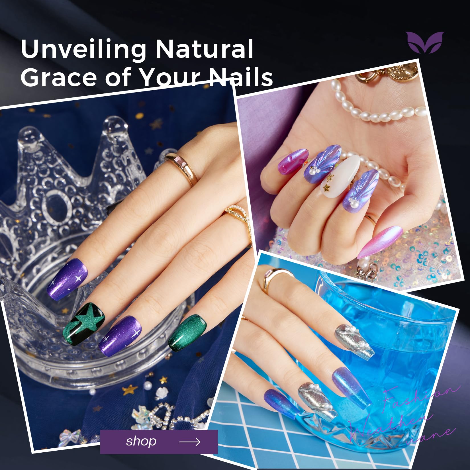 Morovan Esmalte Chameleon brillo aurora azul para uñas con efecto cambiante