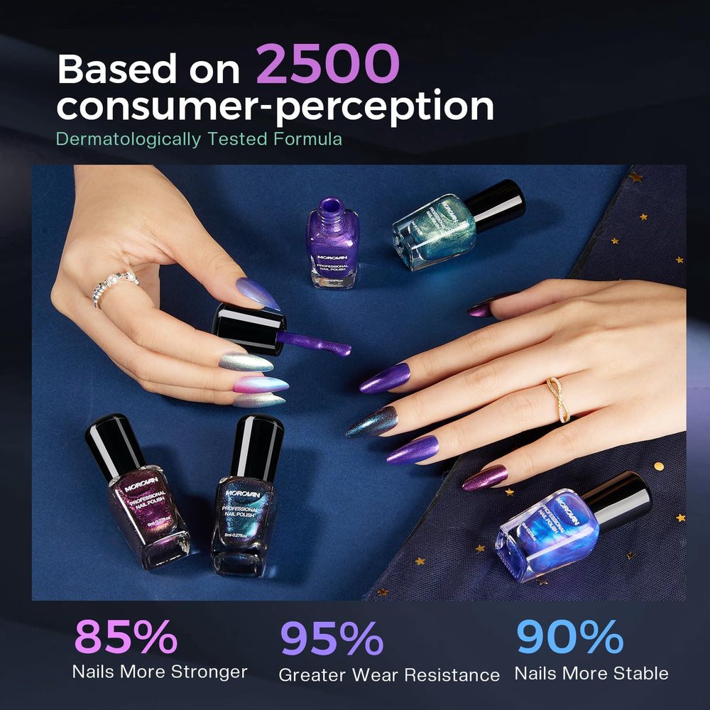Morovan Esmalte Chameleon brillo aurora morado para looks festivos