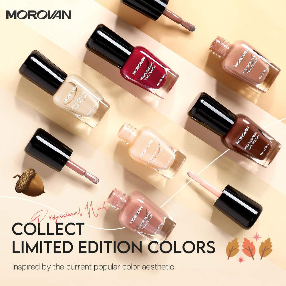 Morovan tonos nude marrón para looks de otoño equilibrados.