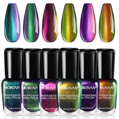 Morovan esmalte uñas hologografico ombre: acabado multicolor para uñas deslumbrantes.
