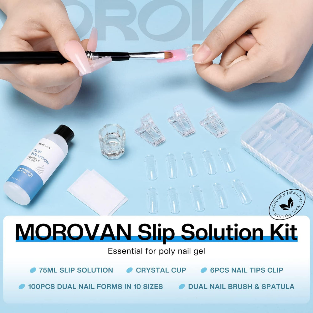 Morovan extensiones PolyGel, resultados limpios y controlados con facilidad.