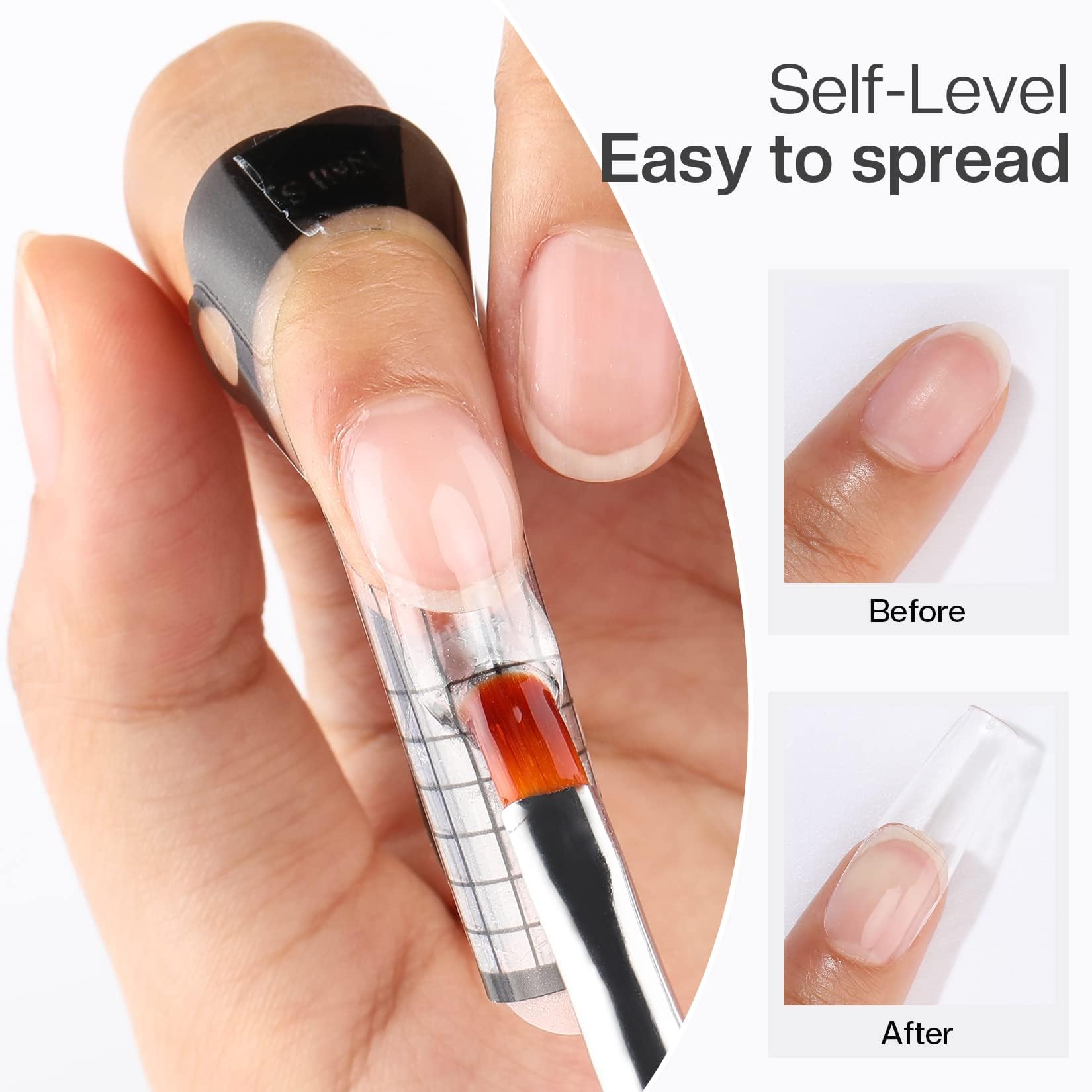 Gel builder Morovan de durabilidad y bajo olor para uñas fuertes