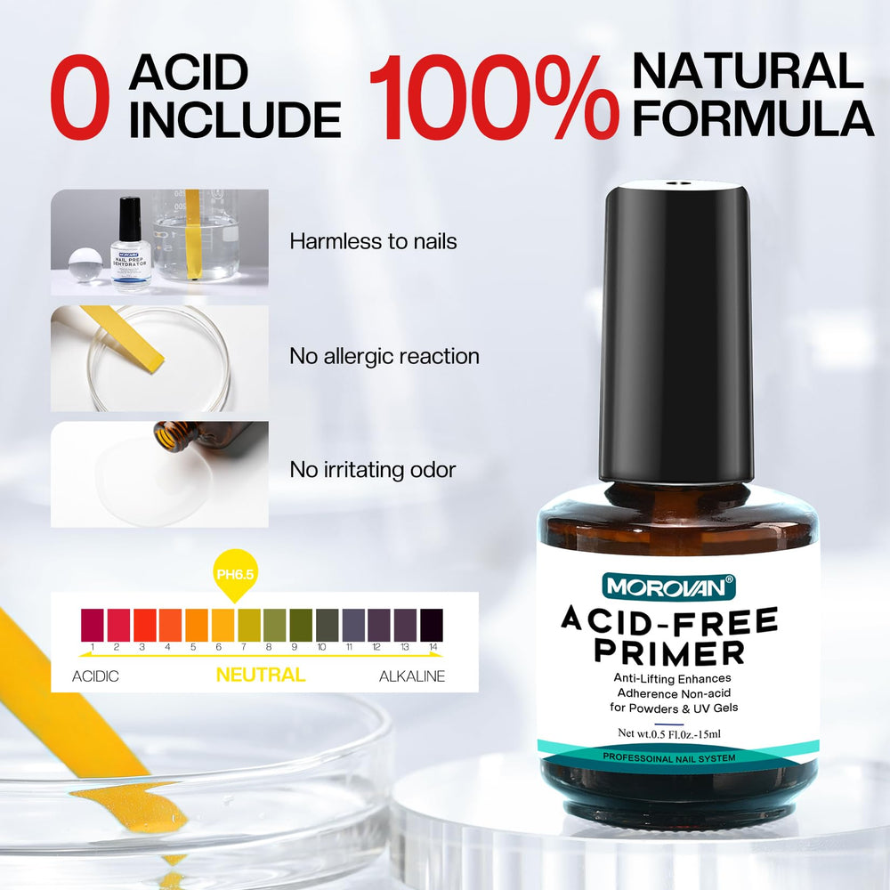 Morovan Gel Nail Prep compatibility works with most gel and acrylic systems.