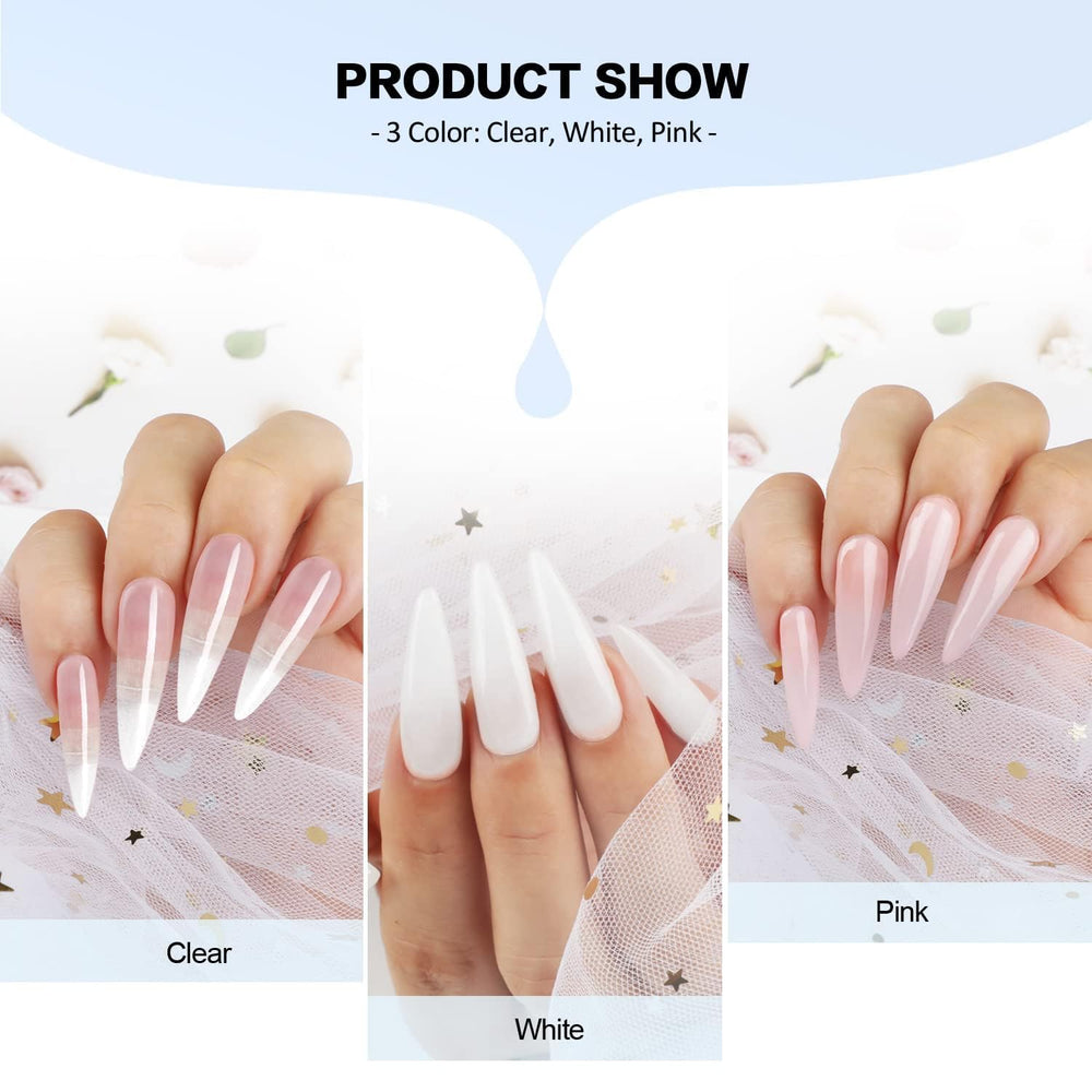 Morovan kit uñas acrílicas polvo rosa para acabado suave y profesional.