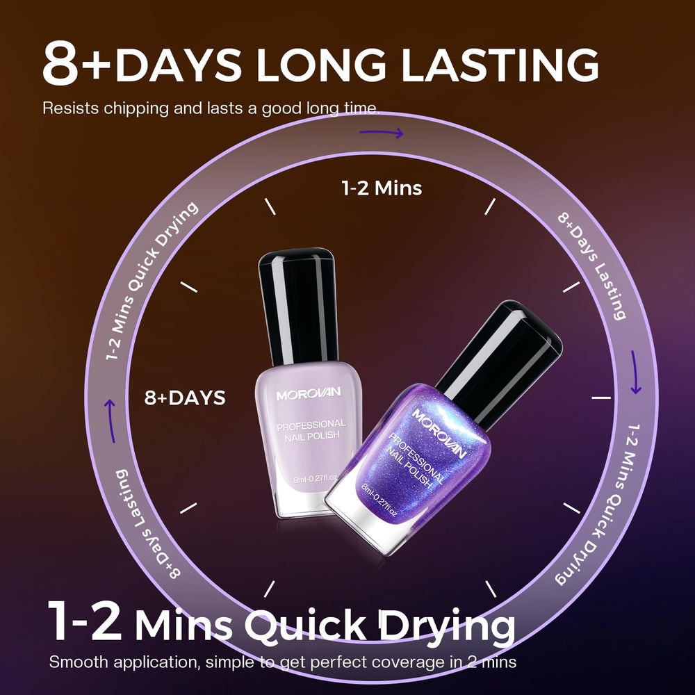 Morovan vitamin-enriched polish bottle promoting vibrant color with nourishment