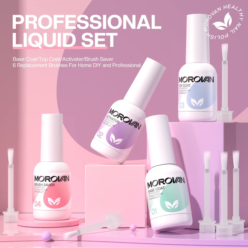 Morovan set completo de uñas para polvo de inmersión, uso doméstico.
