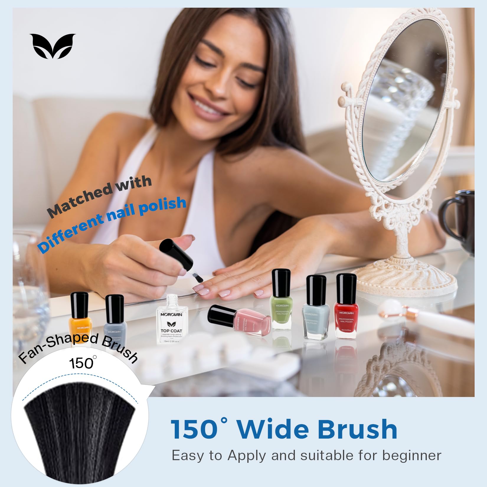 Morovan wide compatibility with various nail polish shades.