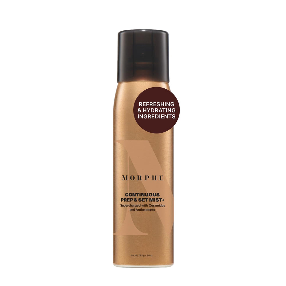 MORPHE continuous prep and set spray bottle for even, controlled application.