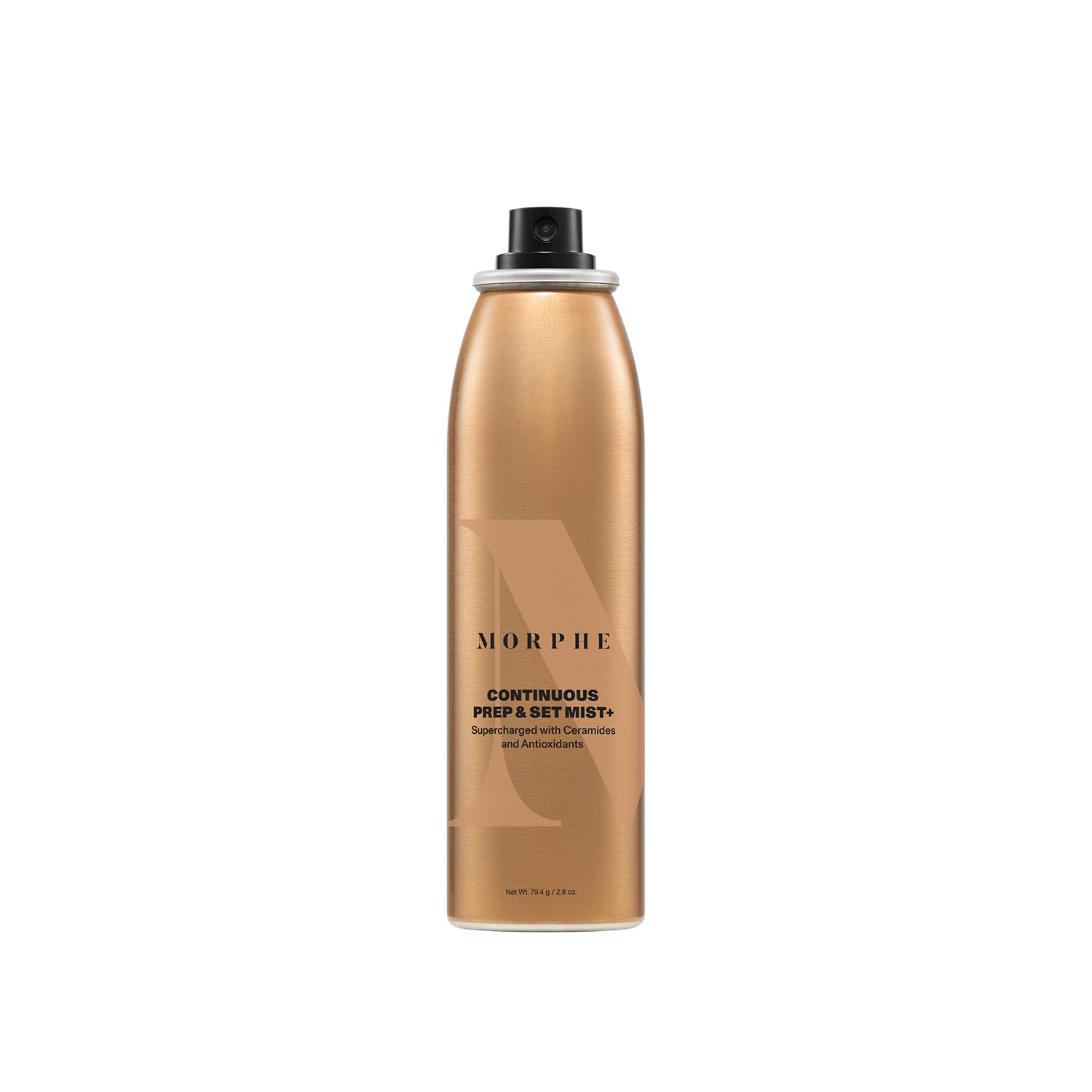 MORPHE hydrating setting mist close-up shows a fine micro-mist and lasting wear.