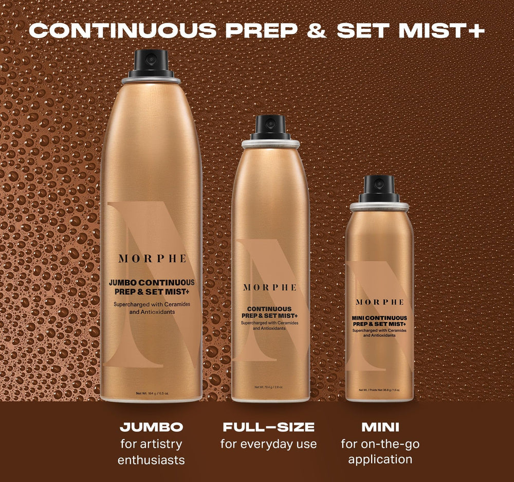 MORPHE mist held 8–10 inches away for even coverage