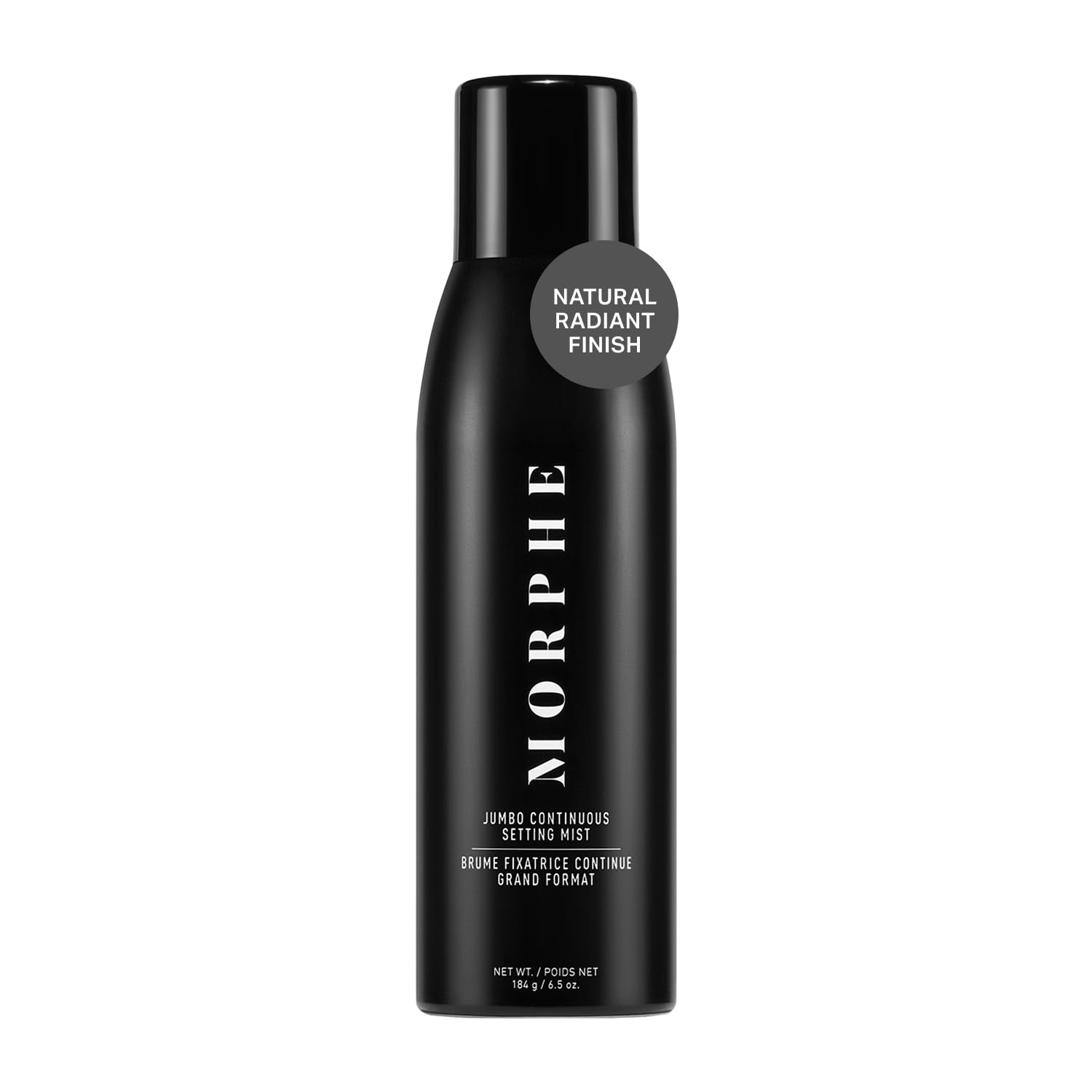 MORPHE Jumbo Continuous Setting Spray bottle mist delivers a natural radiant finish.
