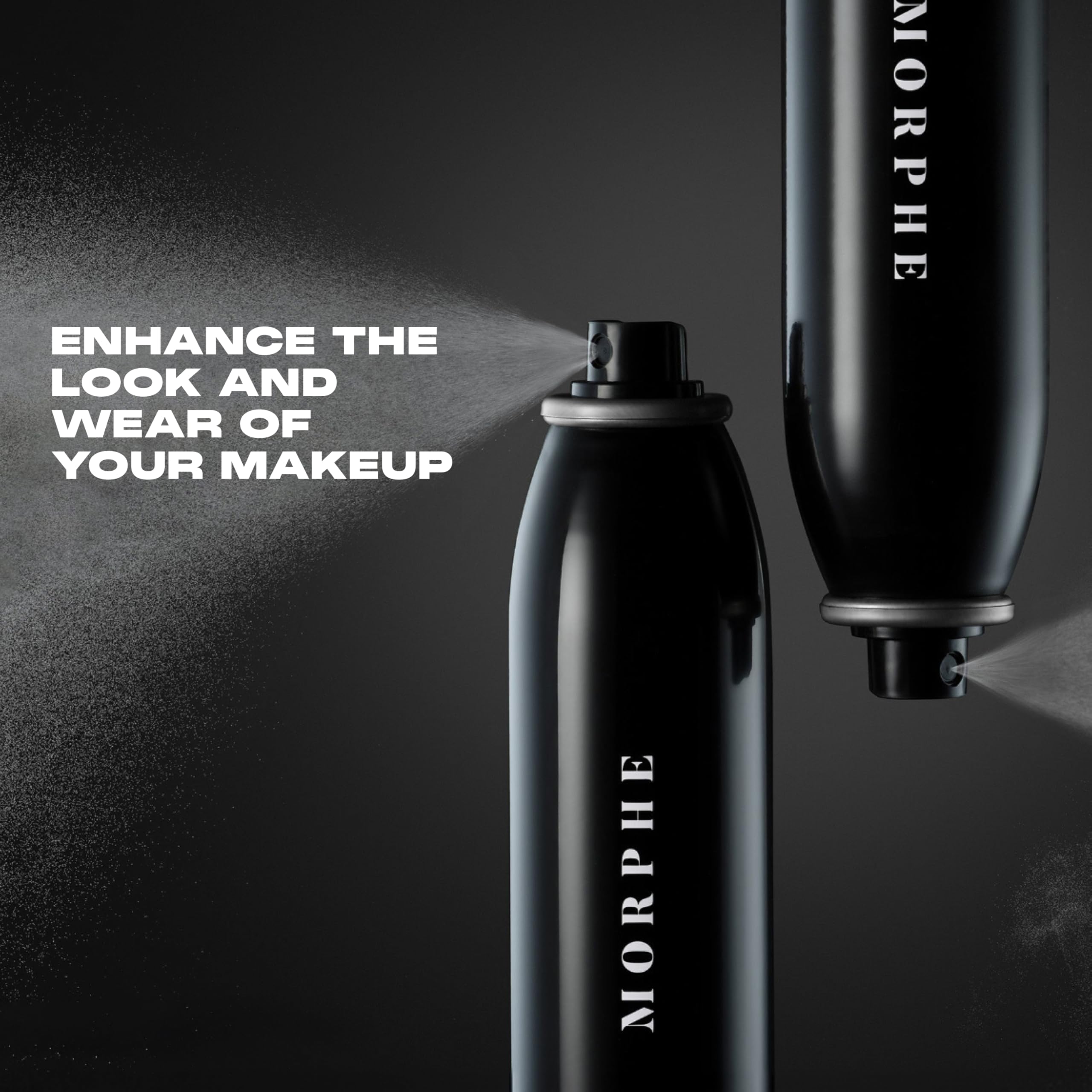 MORPHE Jumbo Continuous Setting Spray under-eyes-base demonstrates pairing with powder for a flawless base.