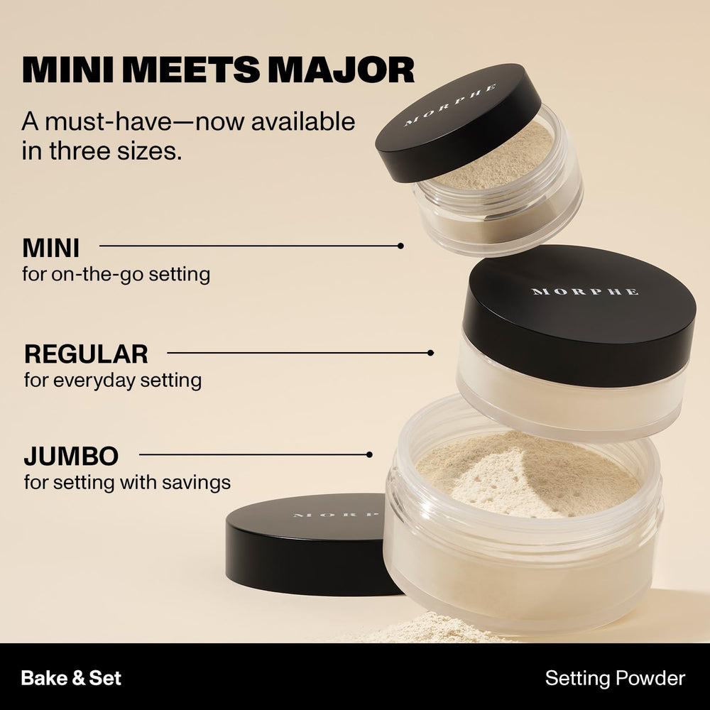 MORPHE Mini Bake & Set controla el brillo 24h sin sensación pesada.