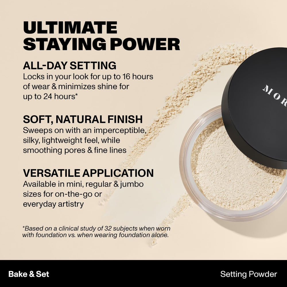 MORPHE Mini Bake & Set textura fina que suaviza poros y líneas finas.