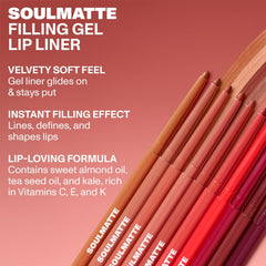 MORPHE Soulmatte gel lip liner offers soft velvet finish with a non-drying feel.