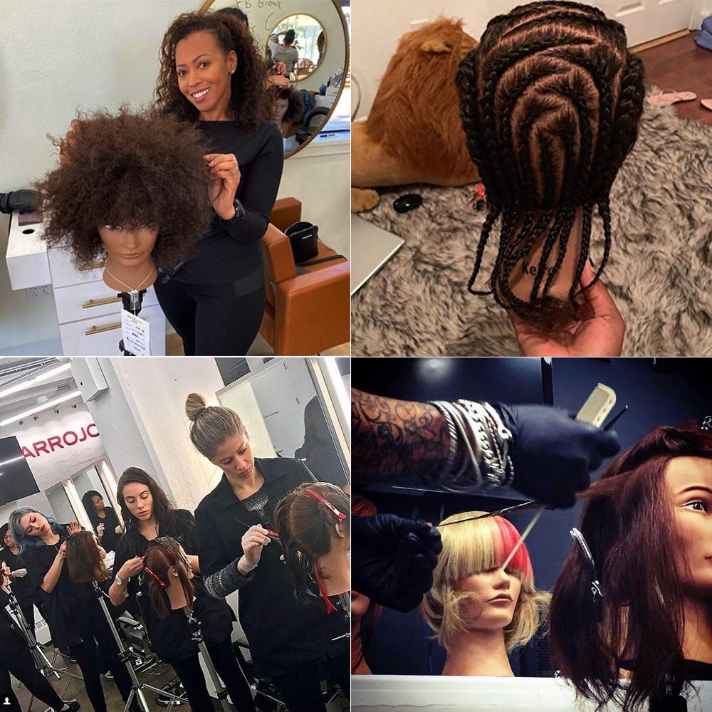 MORRIS braiding-cutting-styling-practice head supports versatile training at home.