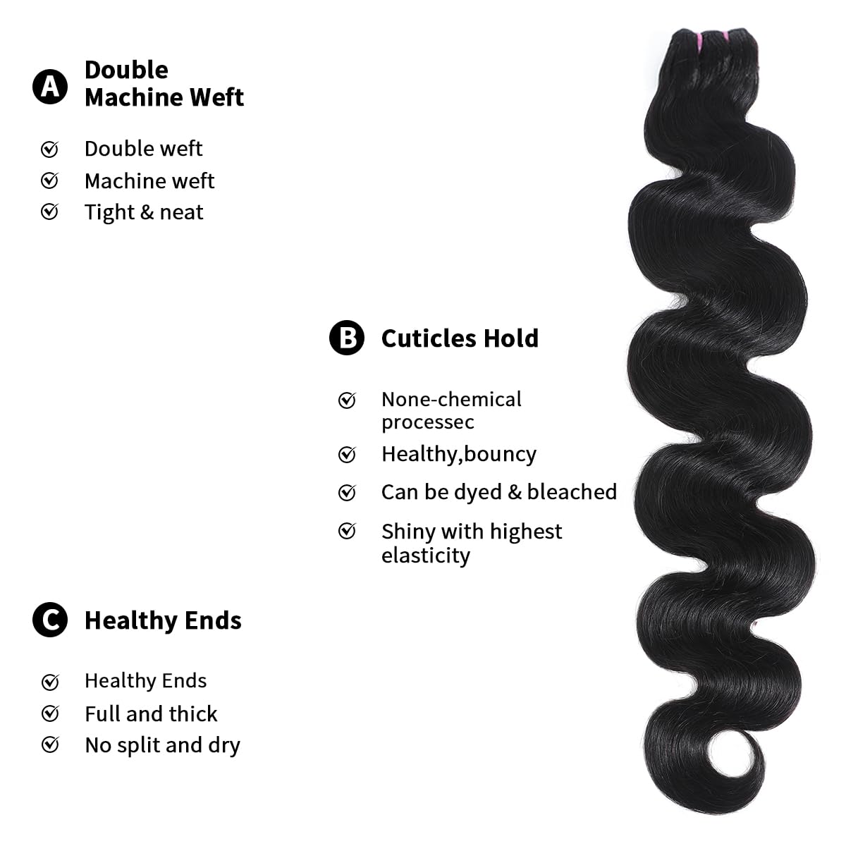 Mosari 15A raw hair bundles packaging conveys premium quality and care