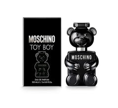 Moschino Toy Boy bottle closeup highlighting premium finish and design