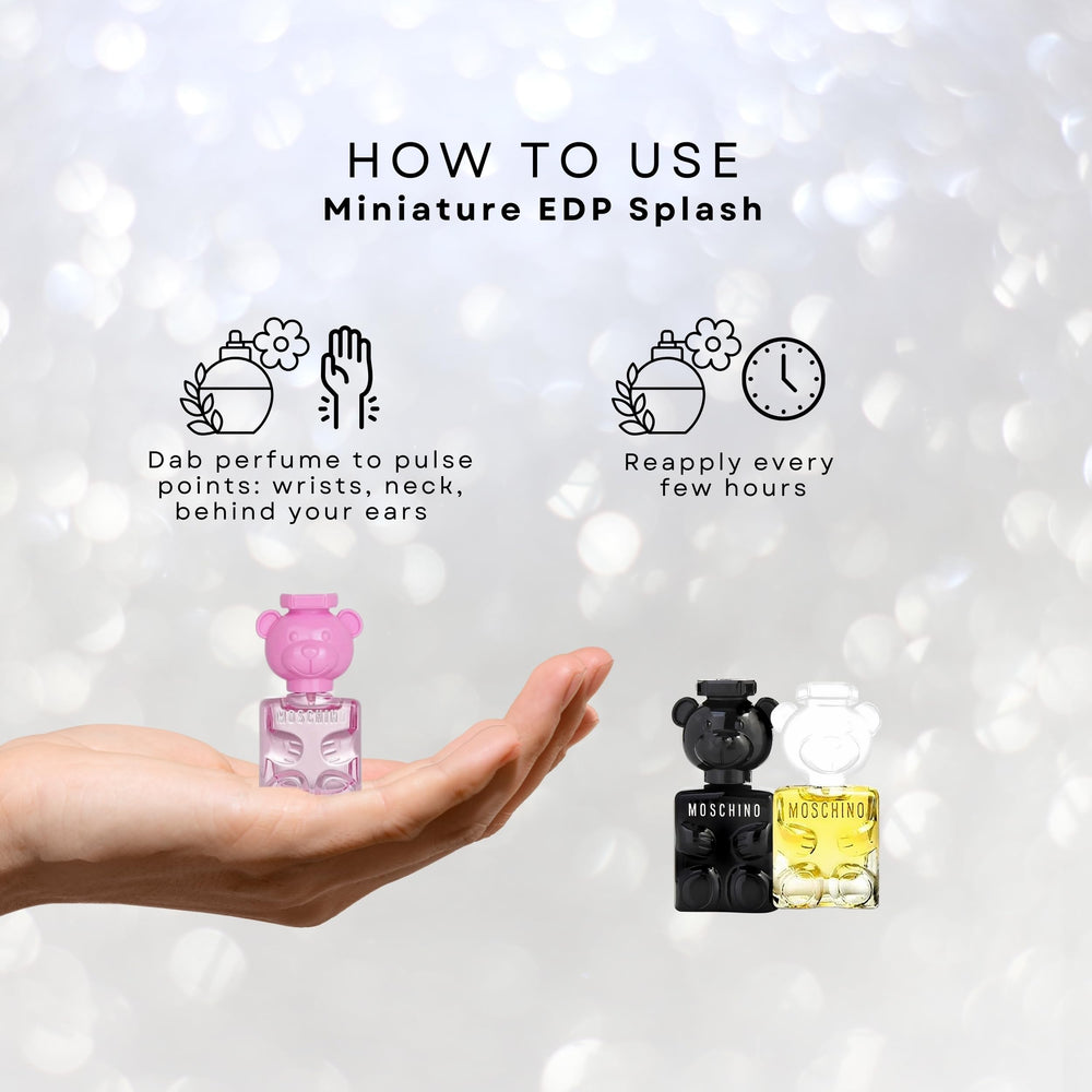 Moschino Toy Boy EDP mini splash for bold, modern style.