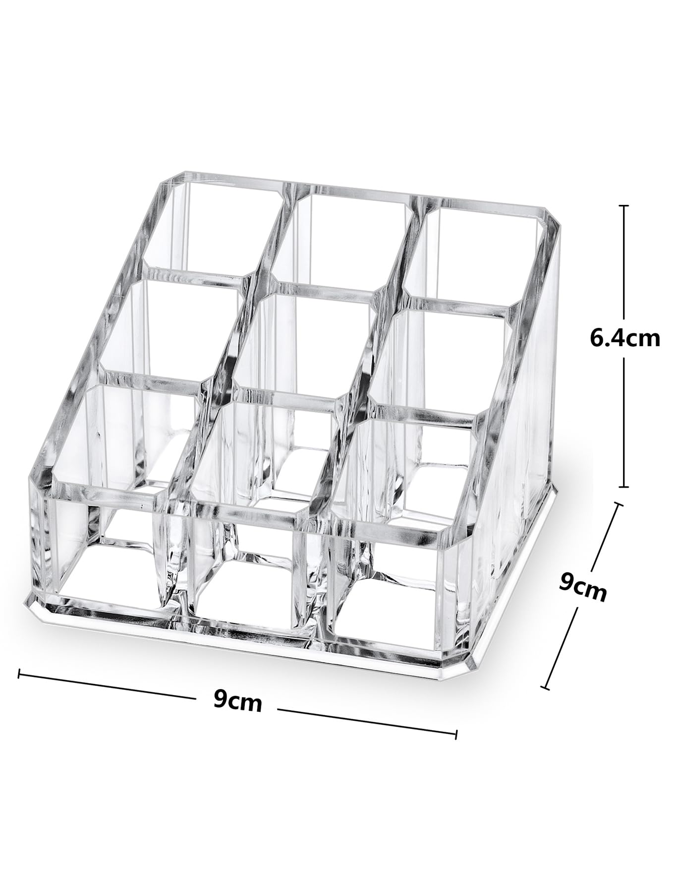 MOSIKER clear acrylic 9-slot setup highlighting transparent organization