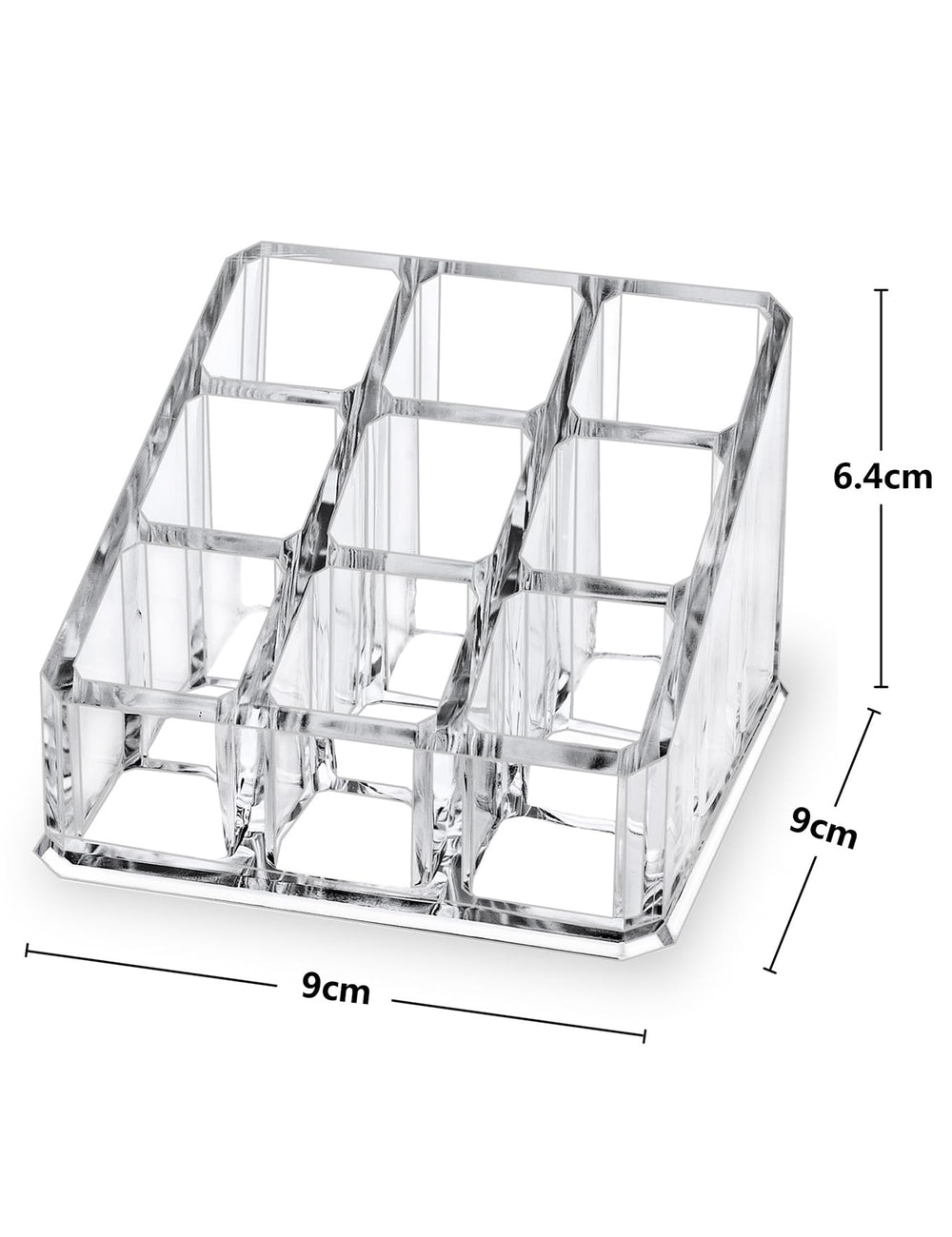MOSIKER clear acrylic 9-slot setup highlighting transparent organization