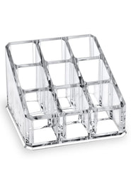 MOSIKER Lipstick Organizer front view with 9-slot layout for easy access
