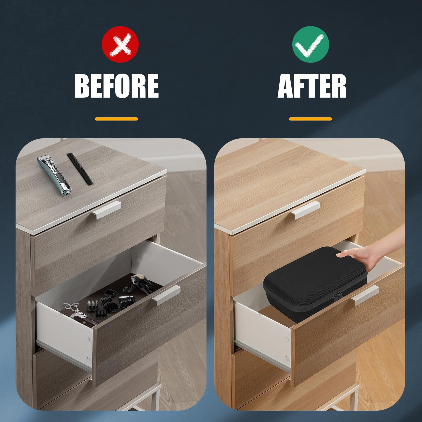 MOSLA compact barber case with soft interior lining for protection