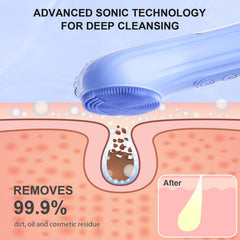 Mosnami blue silicone scrubber close-up bristles for exfoliation