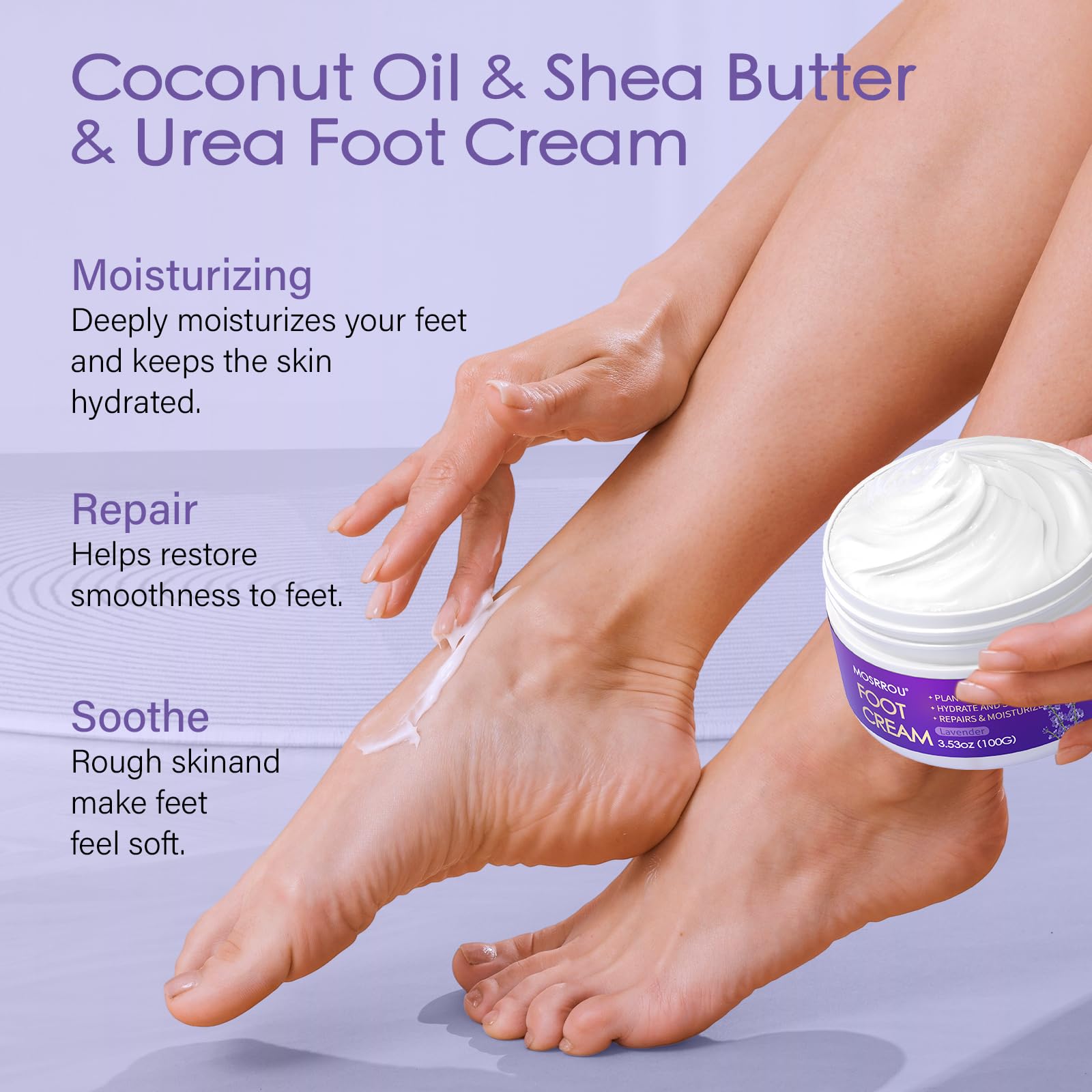 MOSRROU intensive foot cream nourishes dry areas with moisture