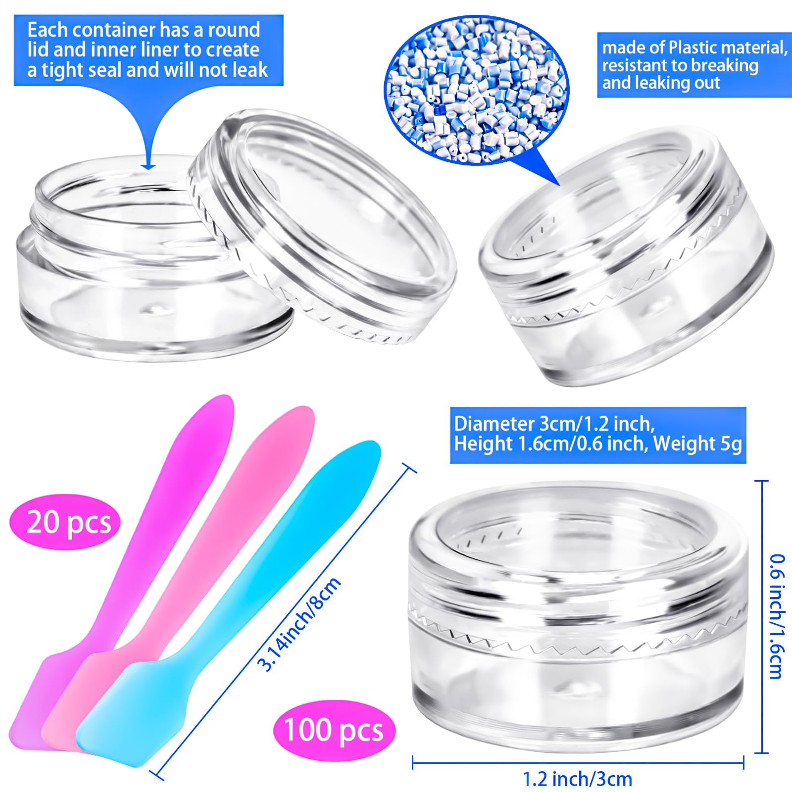 MotBach mini sample containers with spatulas for clean application.