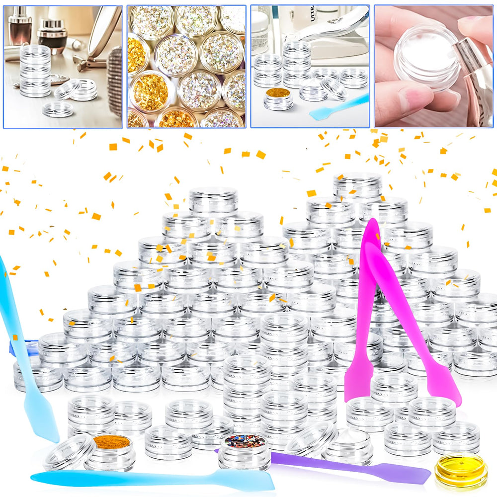 MotBach portable cosmetic storage jars fit in pockets and purses for on-the-go use.