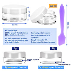 MotBach round clear 5ml jar for compact, visible cosmetic storage